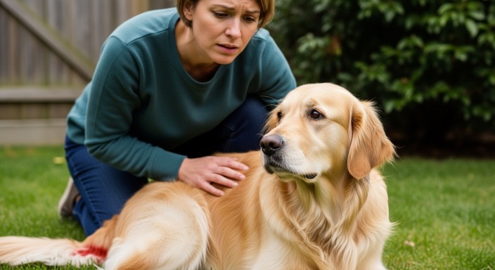 Dog peeing blood