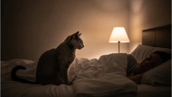 Why does my cat stare at me while I sleep -1