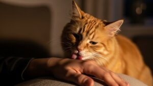 why does my cat lick me