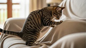 why does my cat knead blankets