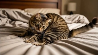 why does my cat knead blankets -3