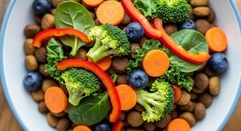 fresh and kibble dog food combination bowl